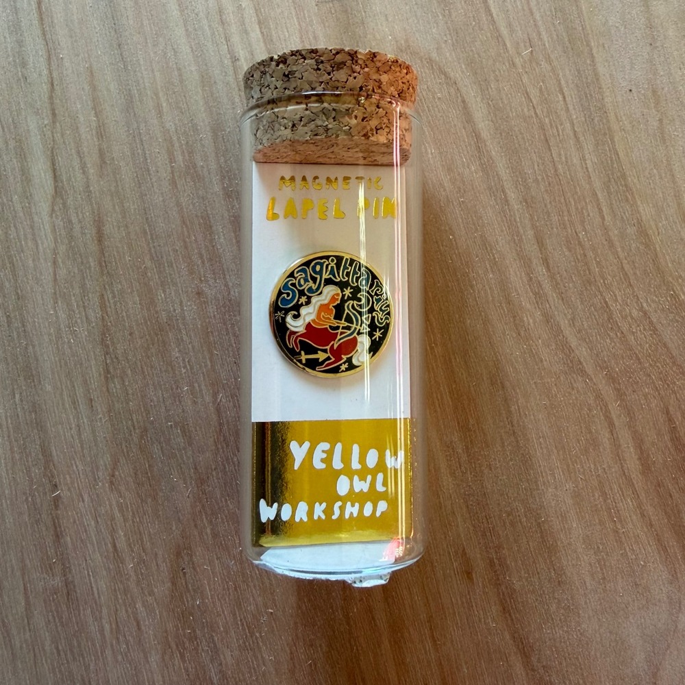 Yellow Owl Workshop Sagittarius Magnetic Lapel Pin Gold‎ Enamel Women's OS New
